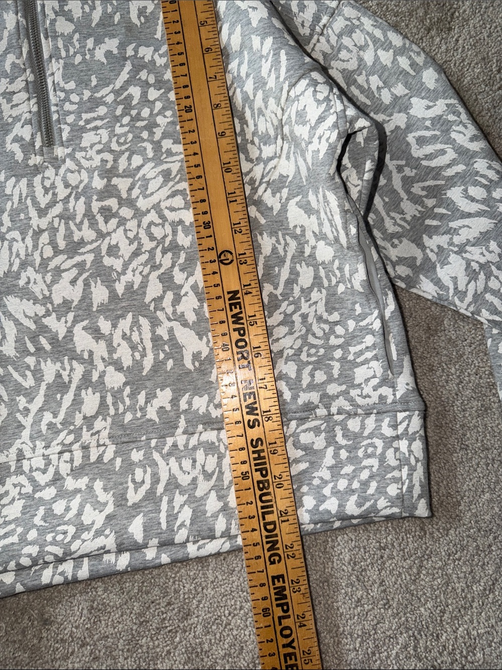 CALIA Soft Scuba Mock Neck 1/4 Zip Pullover Feline Print Cloud Cover small - Picture 6 of 7